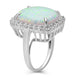 Load image into Gallery viewer, Jewelili Halo Ring with Cushion Shape Created Opal and Created White Sapphire in Sterling Silver View 2
