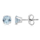 Load image into Gallery viewer, Jewelili 10K White Gold with Round Shape Aquamarine Stud Earrings
