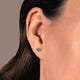 Load image into Gallery viewer, Jewelili 10K Yellow Gold with Round Shape Swiss Blue Topaz Stud Earrings
