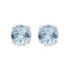 Load image into Gallery viewer, Jewelili 10K White Gold 6 MM Round Aquamarine Stud Earrings
