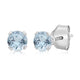 Load image into Gallery viewer, Jewelili 10K White Gold 6 MM Round Aquamarine Stud Earrings
