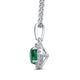 Load image into Gallery viewer, Jewelili Sterling Silver With Simulated Emerald and Round Cubic Zirconia Halo Pendant Necklace
