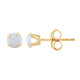 Load image into Gallery viewer, Jewelili Stud Earrings with Round Shape Created Opal over Yellow Gold view 4
