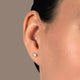 Load image into Gallery viewer, Jewelili 10K Yellow Gold with Round Shape Created Opal Stud Earrings
