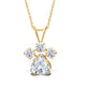 Load image into Gallery viewer, Jewelili 10K Yellow Gold Heart and Round Shape Cubic Zirconia Paw Pendant Necklace
