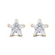 Load image into Gallery viewer, Jewelili 10K Yellow Gold with White Cubic Zirconia Star Shape Stud Earrings

