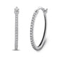 Load image into Gallery viewer, Jewelili 14K White Gold Round Cubic Zirconia Hoop Earrings
