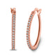 Load image into Gallery viewer, Jewelili 14K Rose Gold Round Cubic Zirconia Hoop Earrings
