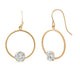 Load image into Gallery viewer, Jewelili 14K Yellow Gold with Round Shape Cubic Zirconia Drop Earrings
