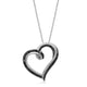 Load image into Gallery viewer, Jewelili Sterling Silver 1/3 CTTW Treated Black Diamonds and White Diamonds Tilted Heart Pendant Necklace
