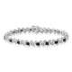 Load image into Gallery viewer, Jewelili Tennis Bracelet with Treated Black Diamonds and White Diamonds in Sterling Silver 1.00 CTTW 7.25&quot;
