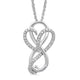 Load image into Gallery viewer, Jewelili Steel Her Heart Pendant Necklace with Natural White Round Diamonds in Sterling Silver
