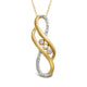 Load image into Gallery viewer, Jewelili 10K Yellow Gold With 1/8 CTTW Natural White Round Diamonds Infinity Pendant Necklace
