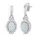 Load image into Gallery viewer, Jewelili Dangle Earrings with Created Opal and Created White Sapphire over Sterling Silver
