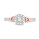 Load image into Gallery viewer, Jewelili 10K White Gold and Rose Gold With 1/2 CTTW Natural White Round Diamonds Engagement Ring
