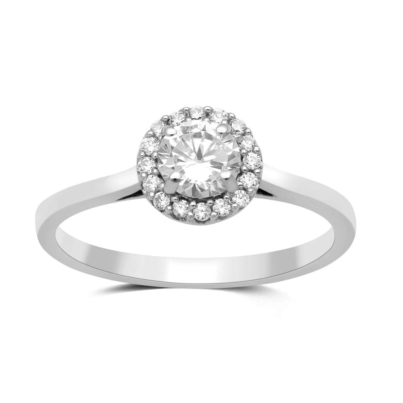 Jewelili Cubic Zirconia Ring in Sterling Silver View 1