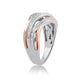 Load image into Gallery viewer, Jewelili 14K Rose Gold Over Sterling Silver 1/10 CTTW Natural White Diamonds Crossover Fashion Ring

