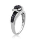 Load image into Gallery viewer, Jewelili 10K White Gold With 1/2 CTTW Treated Black Diamonds and Natural White Diamonds Swirl Engagement Ring
