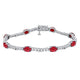 Load image into Gallery viewer, Jewelili Bracelet Created Ruby and Created White Sapphire in Sterling Silver
