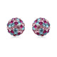 Load image into Gallery viewer, Jewelili Multi Color Gemstone Earrings with Round Cubic Zirconia in 10K Yellow Gold View 2
