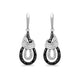 Load image into Gallery viewer, Jewelili Teardrop Drop Earrings with Treated Black and White Natural Diamond in Sterling Silver 1/4 CTTW View 2
