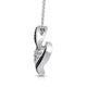 Load image into Gallery viewer, Jewelili Heart Pendant Necklace with Treated Black Diamonds and Natural White Round Shape Diamonds in Sterling Silver View 2
