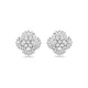 Load image into Gallery viewer, Jewelili Stud Earrings with Natural White Round and Baguette Diamonds in Sterling Silver 1/2 CTTW View 1
