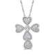 Load image into Gallery viewer, Jewelili Sterling Sliver With 1/6 CTTW Natural Diamonds Cross Pendant Necklace
