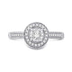 Load image into Gallery viewer, Jewelili Engagement Ring with Natural White Diamond in Sterling Silver 1/3 View 2
