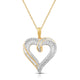 Load image into Gallery viewer, Jewelili 10K Yellow Gold With 1/4 CTTW Diamonds Heart Shape Pendant Necklace
