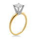 Load image into Gallery viewer, Jewelili Cubic Zirconia Solitaire Engagement Ring in 14K Yellow Gold View 1
