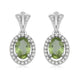 Load image into Gallery viewer, Jewelili Dangle Earrings with Peridot and Created White Sapphire in Sterling Silver View 1
