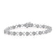 Load image into Gallery viewer, Jewelili Link Bracelet with Natural White Round Miracle Plated Diamonds in Sterling Silver 1/10 CTTW View 1
