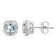 Load image into Gallery viewer, Jewelili Stud Earrings with Aquamarine and Natural White Round Diamonds in 10K White Gold 1/10 CTTW View 3
