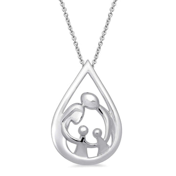 Jewelili Sterling Silver With Parent and Two 