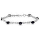 Load image into Gallery viewer, Jewelili Bracelet with Black Onyx and Created White Sapphire in Sterling Silver 7.25
