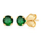 Load image into Gallery viewer, Jewelili Stud Earrings with Round Shape Created Emerald in 10K Yellow Gold
