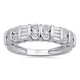 Load image into Gallery viewer, Jewelili Anniversary Band with Natural White Diamond in Sterling Silver 1/10 CTTW
