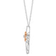 Load image into Gallery viewer, Jewelili 14K Rose Gold Over Sterling Silver With 1/8 CTTW Diamonds Cross Pendant Necklace
