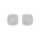 Load image into Gallery viewer, Jewelili Square Shape Stud Earrings with Natural White Diamond in Sterling Silver 1/2 CTTW View 3
