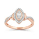 Load image into Gallery viewer, Jewelili 10K Rose Gold with 1/4 CTTW Baguette and Round Natural White Diamonds Ring
