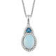 Load image into Gallery viewer, Jewelili Pendant Necklace with Created Opal, London Blue Topaz and Created White Sapphire in Sterling Silver View 1
