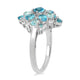 Load image into Gallery viewer, Jewelili Cocktail Ring with Swiss Blue Topaz with Sky Blue Topaz and Created White Sapphire in Sterling Silver View 2
