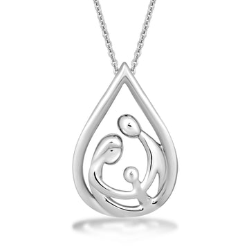 Jewelili Sterling Silver With Parent and One 