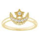 Load image into Gallery viewer, Enchanted Disney Fine Jewelry 10K Yellow Gold 1/10Cttw Jasmine Moon and Star Ring

