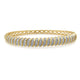 Load image into Gallery viewer, Jewelili Bangle with Natural White Round Diamonds in Yellow Gold over Brass 1 CTTW View 1
