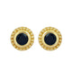 Load image into Gallery viewer, Jewelili 10K Yellow Gold with Natural Round Blue Sapphire Stud Earrings

