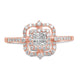 Load image into Gallery viewer, Jewelili Cluster Ring with Princess and Round Diamonds in 14K Rose Gold 1/2 CTTW View 2

