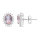 Load image into Gallery viewer, Jewelili Sterling Silver Oval Cut Morganite and Round Created White Sapphire Stud Earrings
