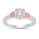 Load image into Gallery viewer, Jewelili 10K White Gold and Rose Gold With 1/2 CTTW Natural White Round Diamonds Engagement Ring

